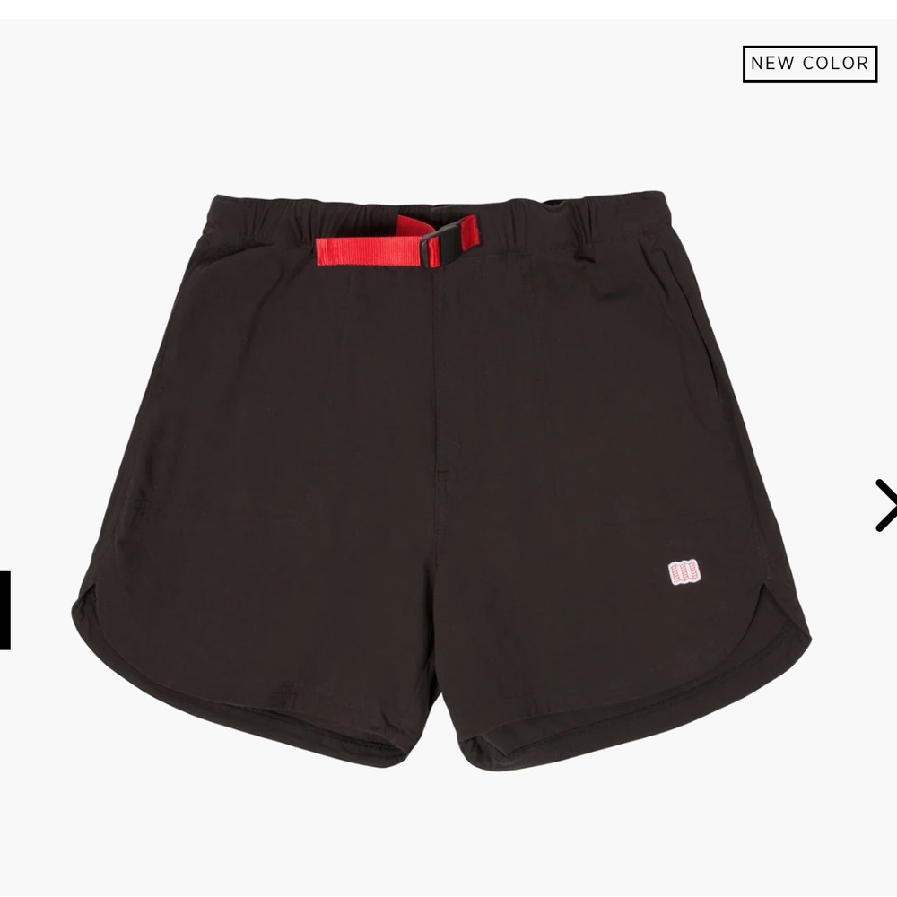 Topo designs River shorts black size medium